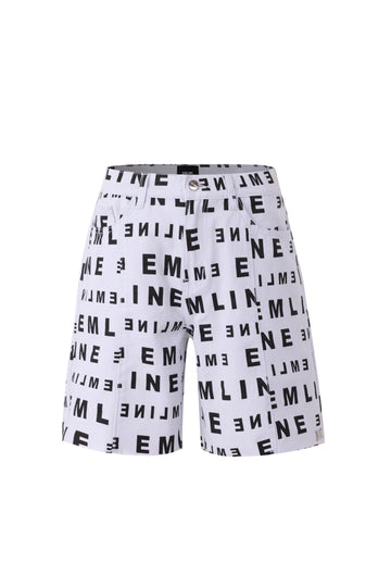 Logo Denim Shorts - White