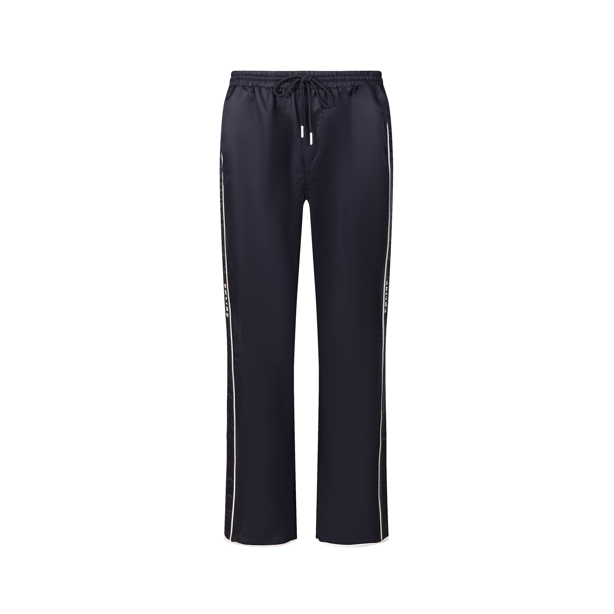 Satin Windbreaker Pants - Black