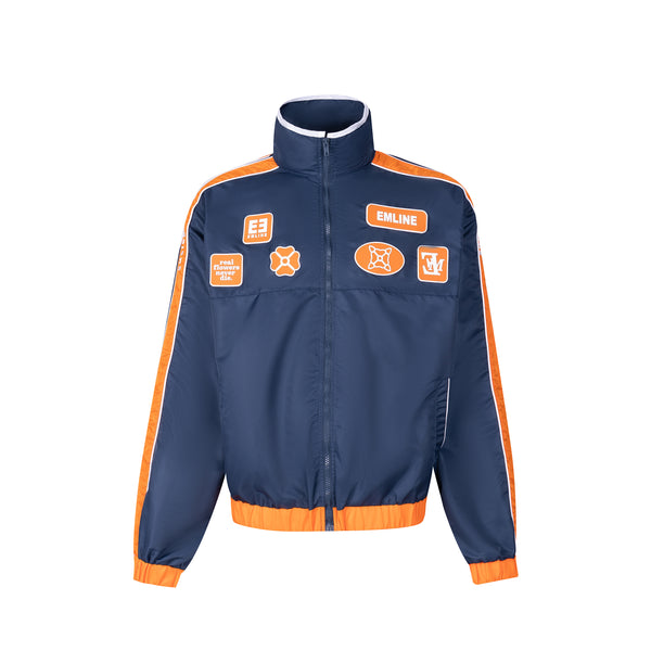 IRENE ネイビー/ブラック ジャンパー Satin Windbreaker Top - Navy/Orange