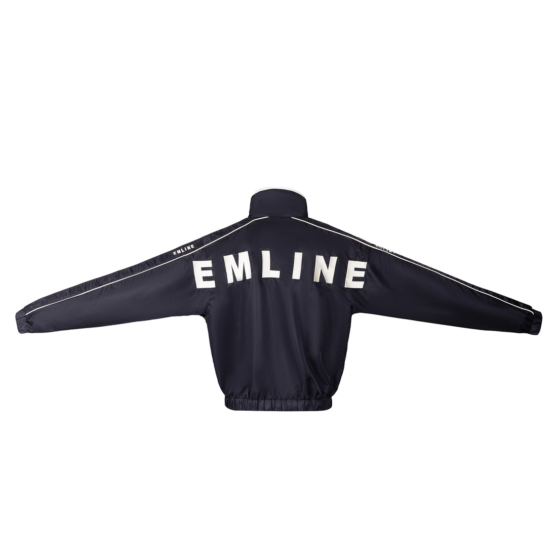 Satin Windbreaker Top - Black
