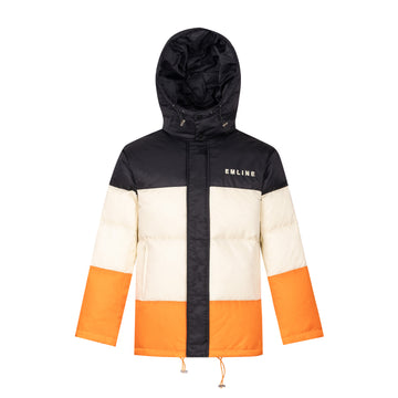 Emline Puff Jacket - Black/Orange